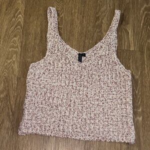 Moon & Madison Knit Tank Top - Pink, Rose Gold, Cream